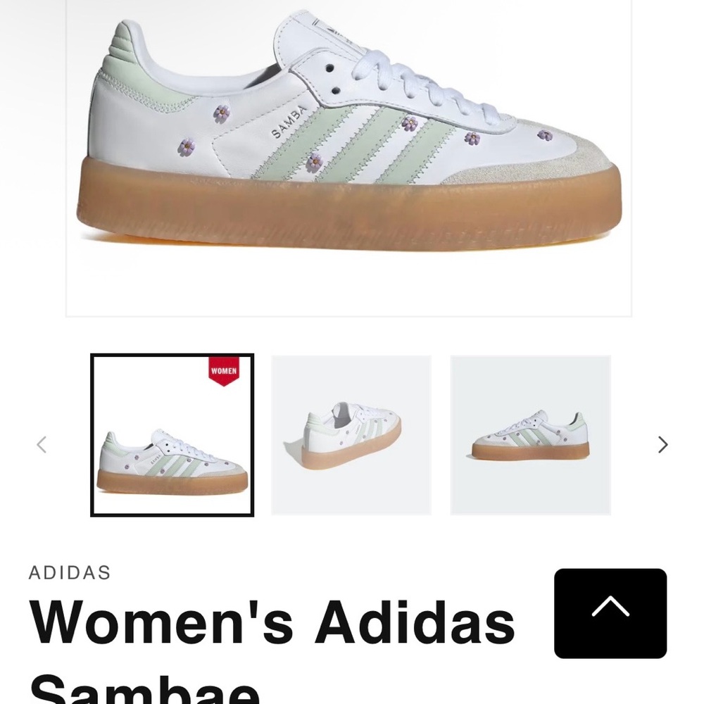 Womens adidas Sambae Athletic Shoe - White / Linen Green / Gum